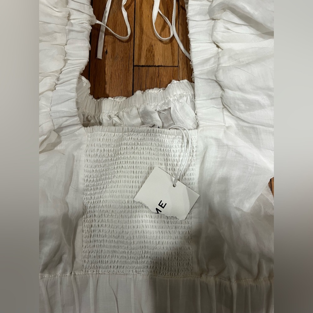 Frame Ruched Puff Sleeve Crop Top - Picture 3 of 4